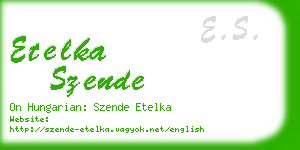 etelka szende business card